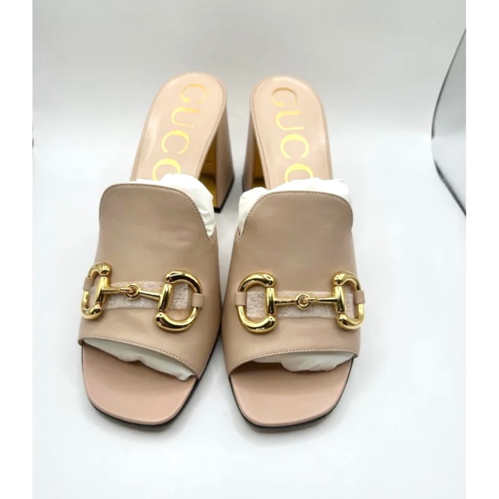 ๐SOLD๐ Gucci Pink & Gold-Tone Horsebit Mules - size 41 new - Picture 5 of 11